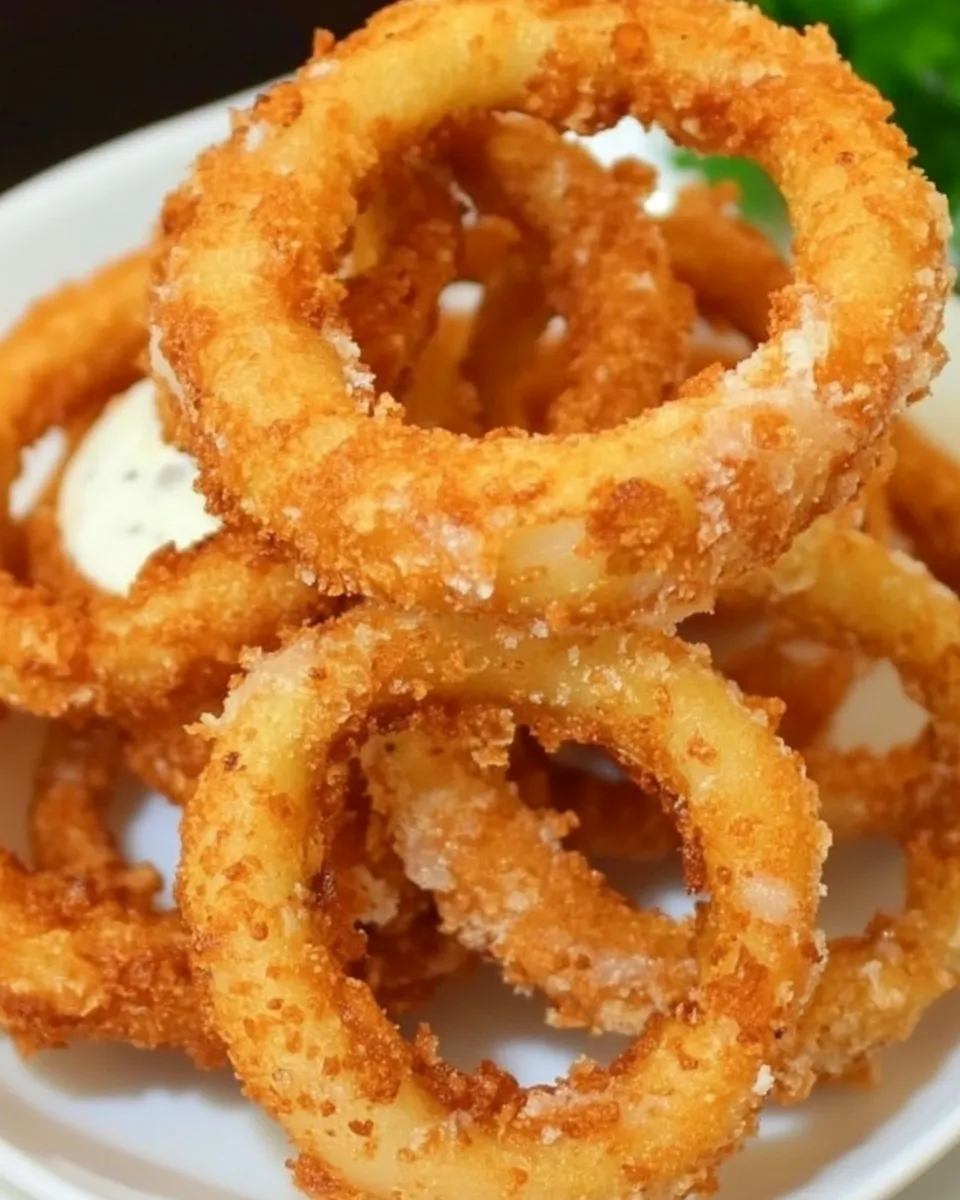 Delicious Buffalo Onion Rings shot