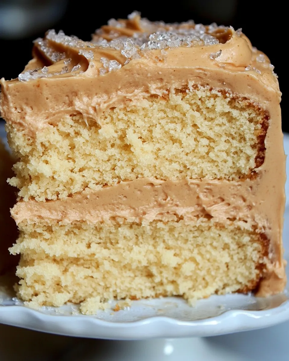 Homemade Butter Cake with Salted Caramel Buttercream Frosting Recipe photo