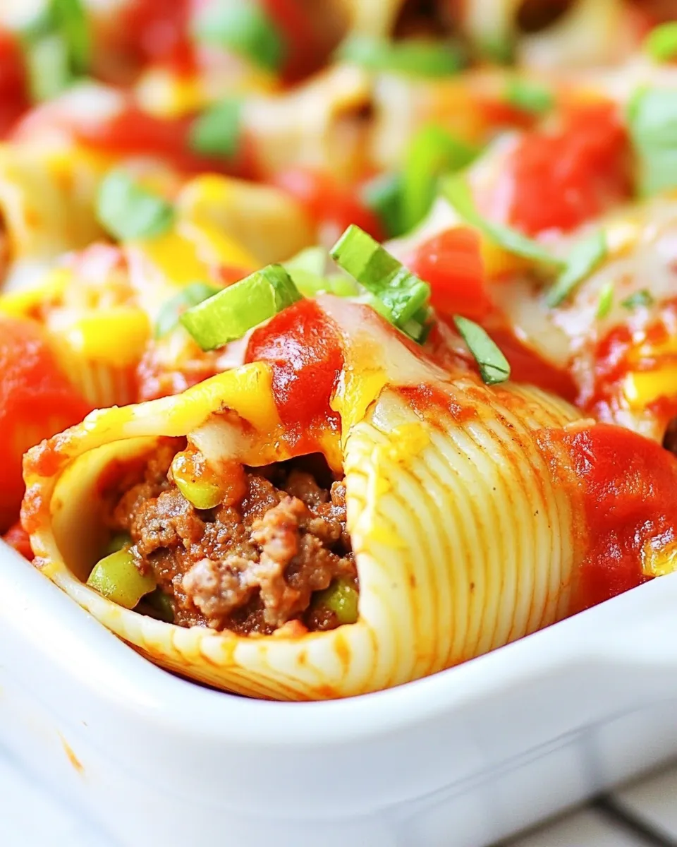 Classic Cheesy Cheeseburger Stuffed Shells image