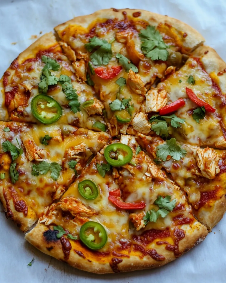 Easy Chicken Enchilada Pizza recipe photo