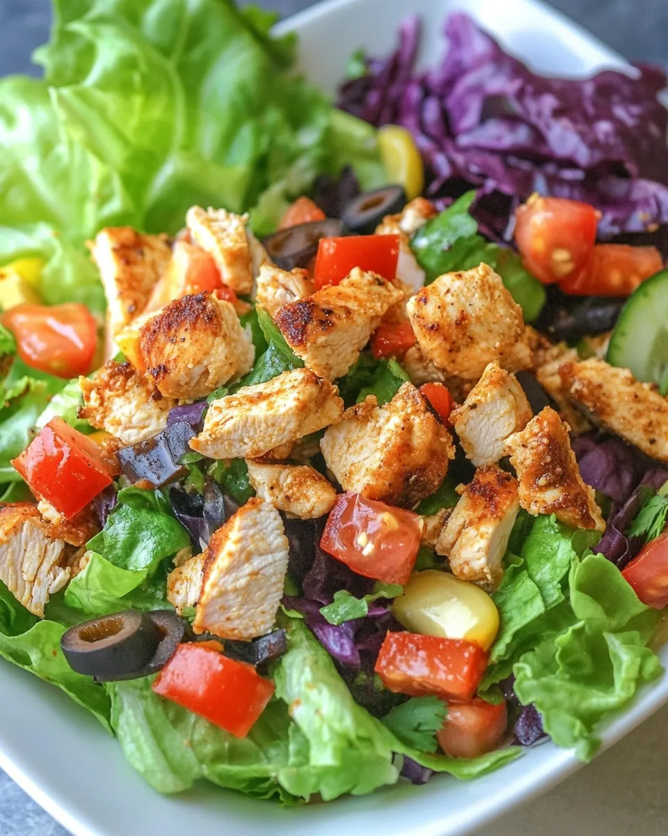 Healthy Chicken Taco Salad shot