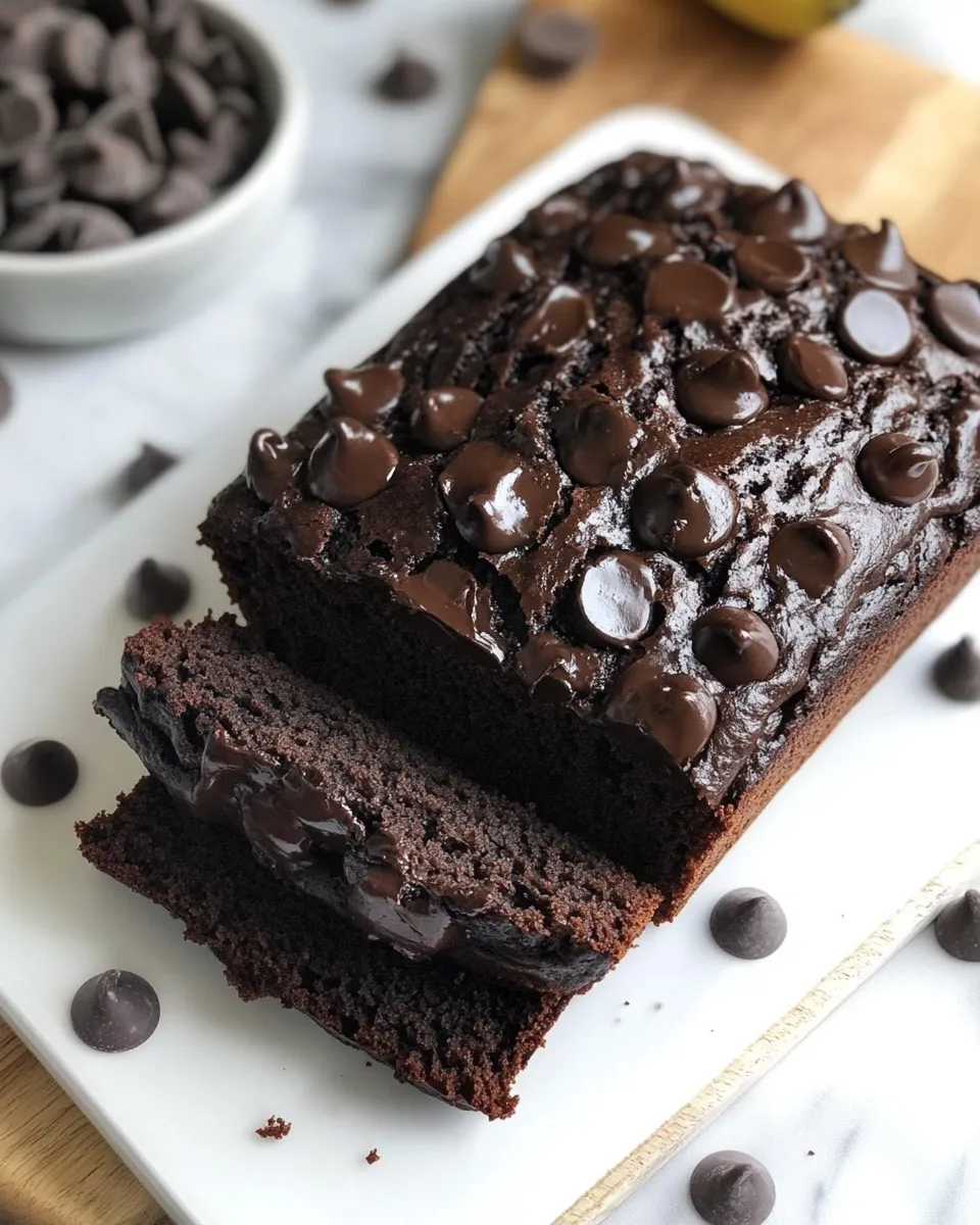 Delicious Chocolate Banana Bread shot