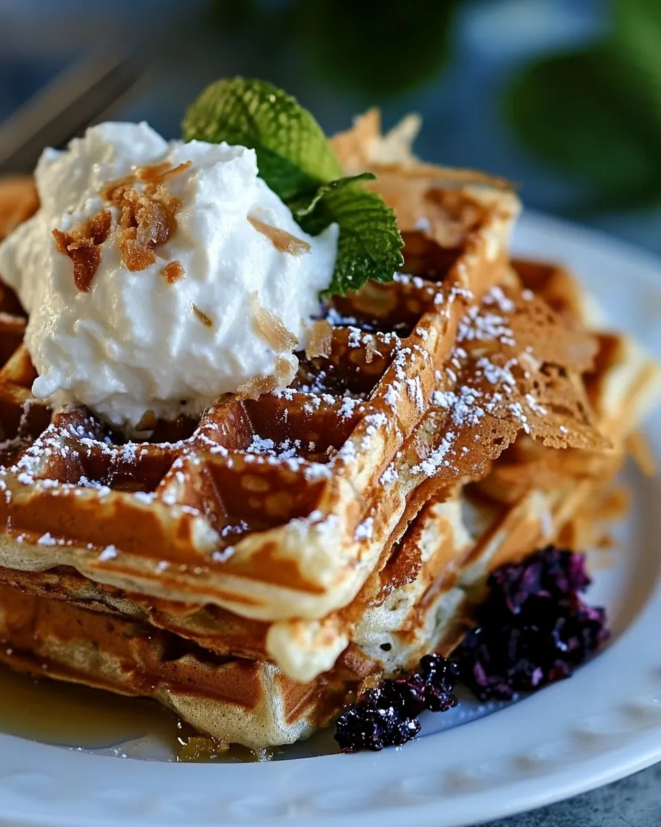 Homemade Coconut Lime Waffles Recipe photo