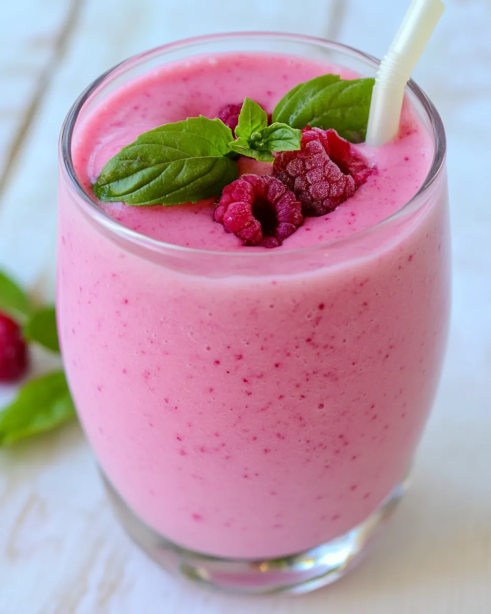 Easy Cranberry Raspberry Smoothie shot