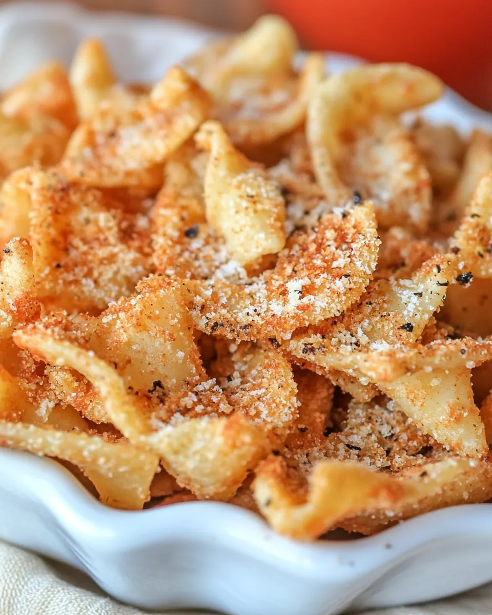 Easy Crispy Air Fryer Pasta Chips recipe photo