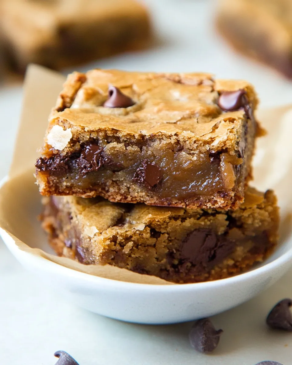 Classic Dulce de Leche Brown Butter Chocolate Chip Cookie Bars image