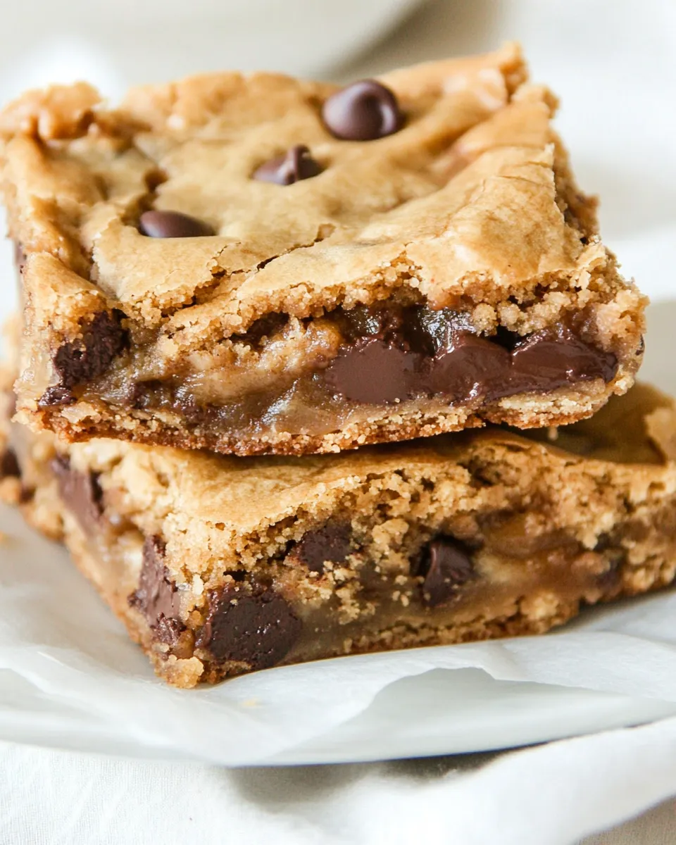 Easy Dulce de Leche Brown Butter Chocolate Chip Cookie Bars recipe photo