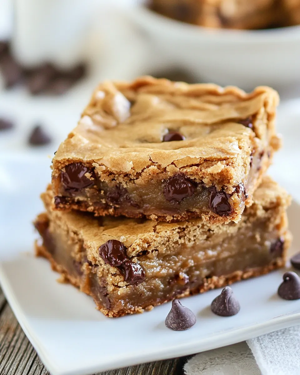 Delicious Dulce de Leche Brown Butter Chocolate Chip Cookie Bars shot
