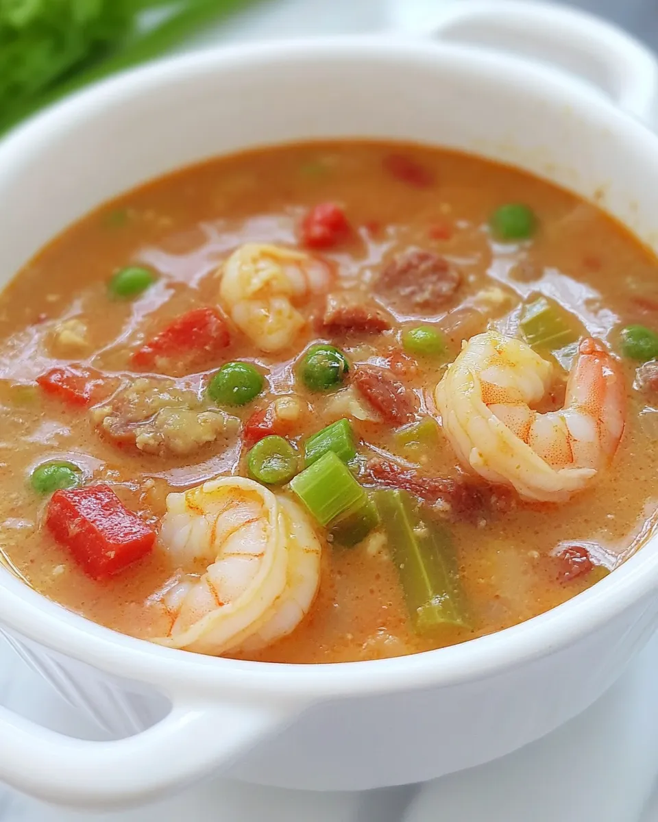 Delicious Easy Shrimp and Sausage Gumbo Recipe shot