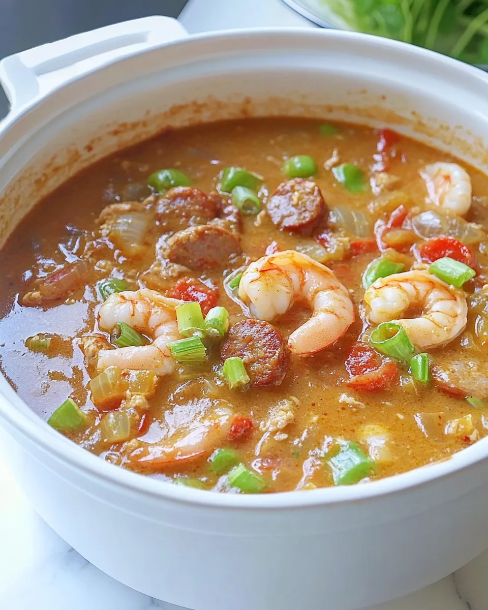 Quick Easy Shrimp and Sausage Gumbo Recipe dish photo