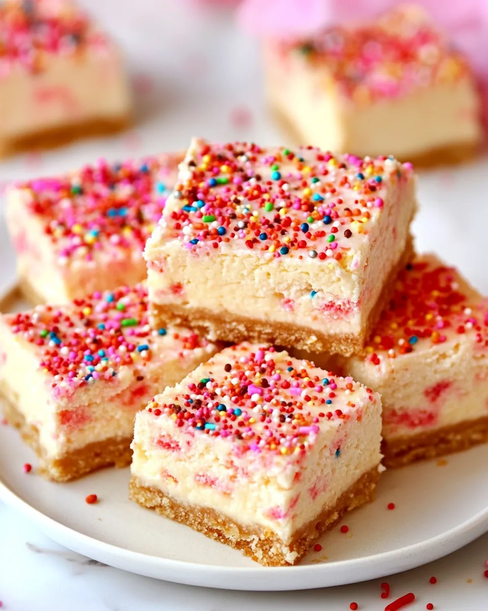Homemade Funfetti Cheesecake Bars Recipe photo