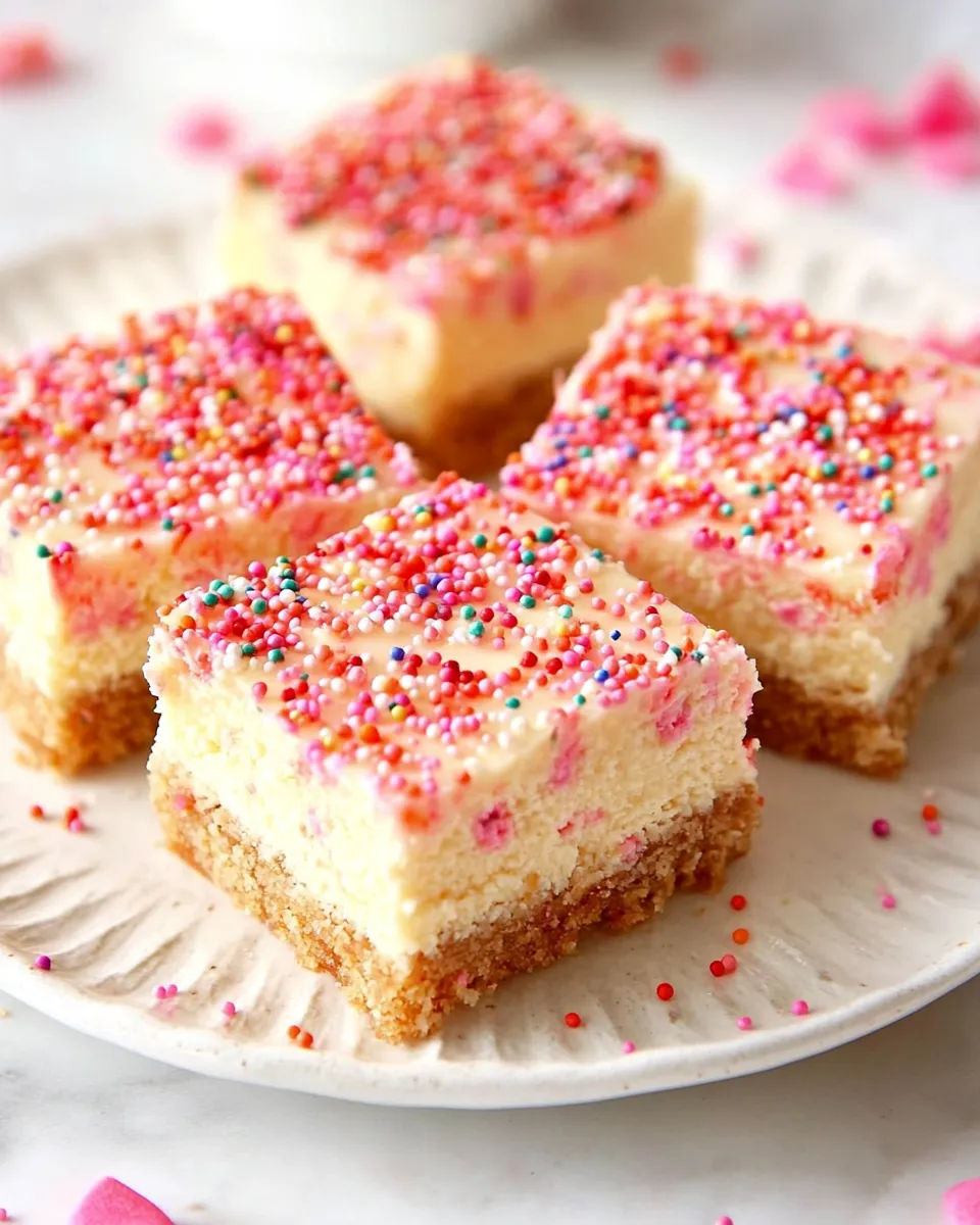 Tasty Funfetti Cheesecake Bars Recipe dish photo