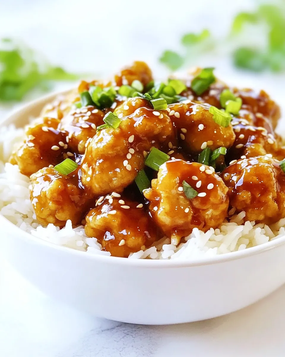 Delicious General Tso's Chicken shot