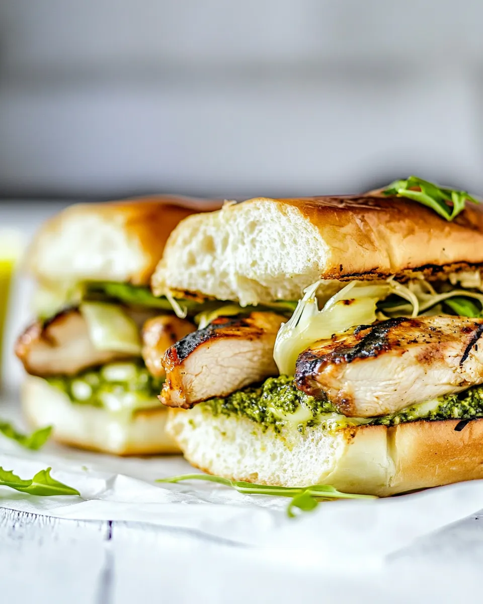 Easy Grilled Chicken Pesto Subs photo