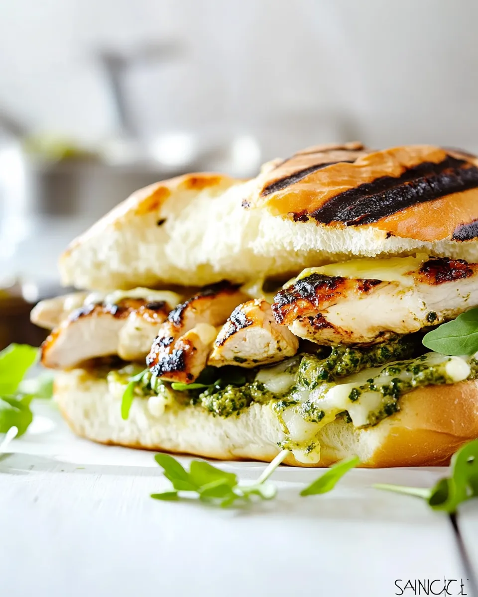 Delicious Grilled Chicken Pesto Subs recipe image
