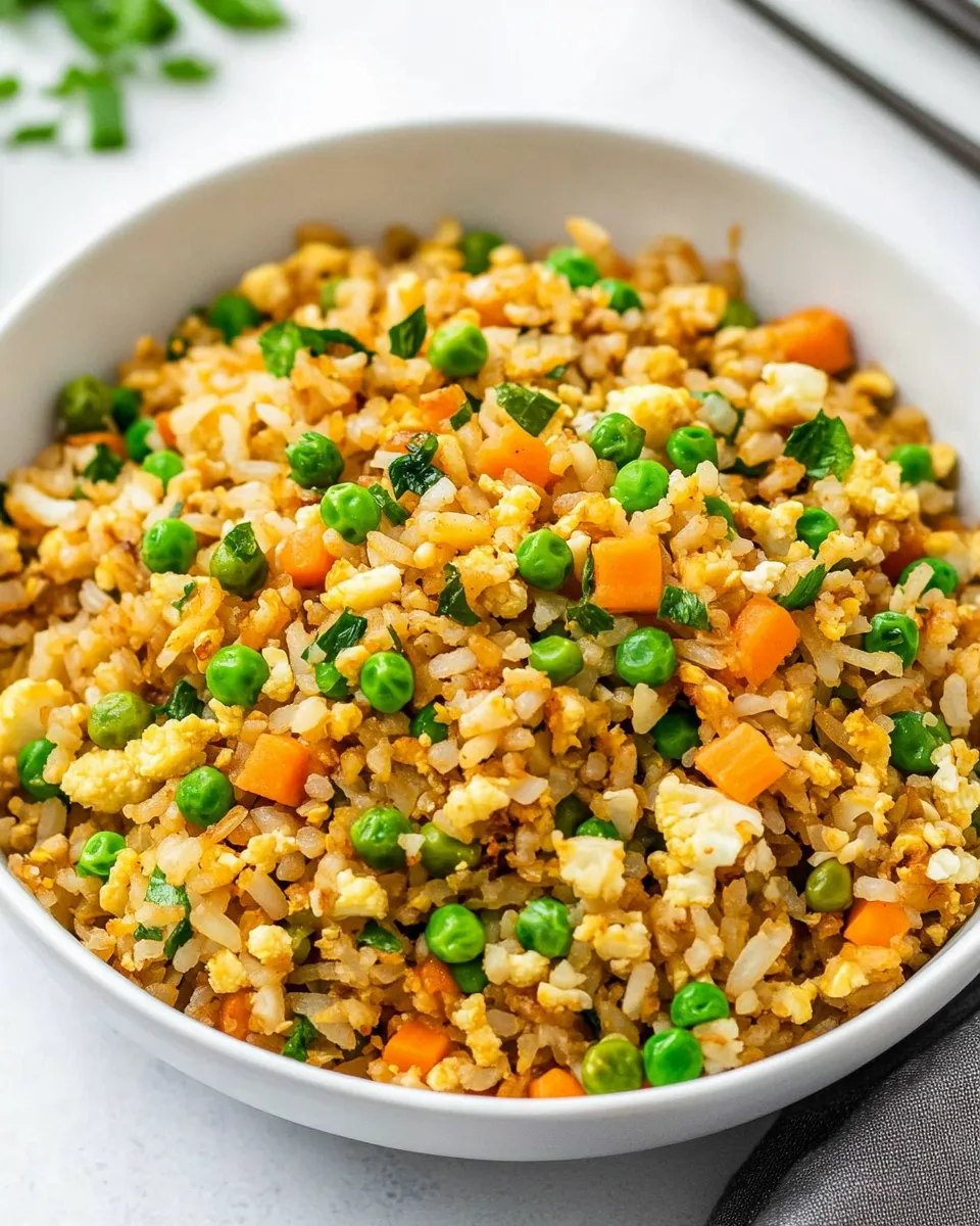 Easy Healthy Cauliflower Fried Rice Recipe shot