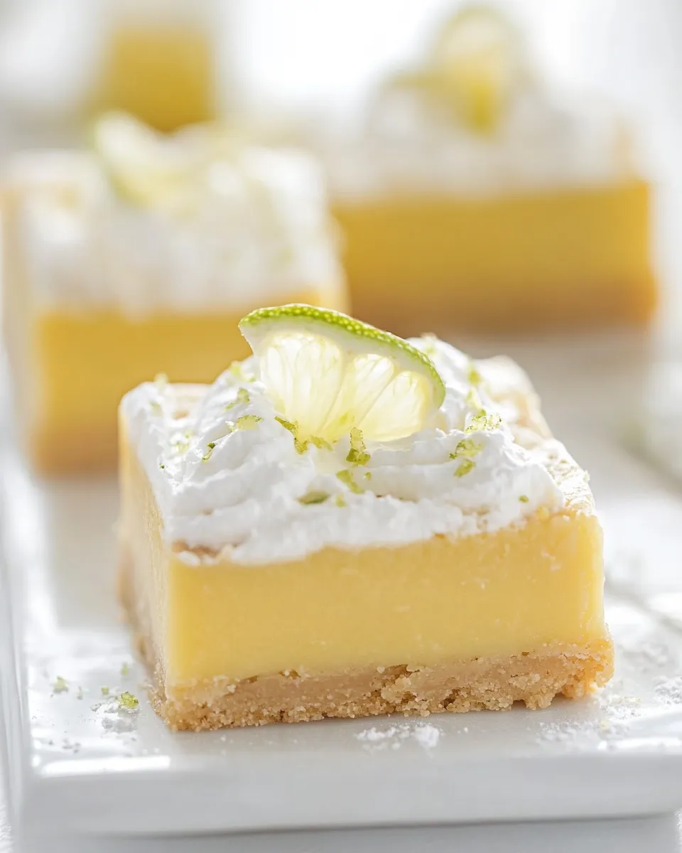 Classic Key Lime Shortbread Bars Recipe image