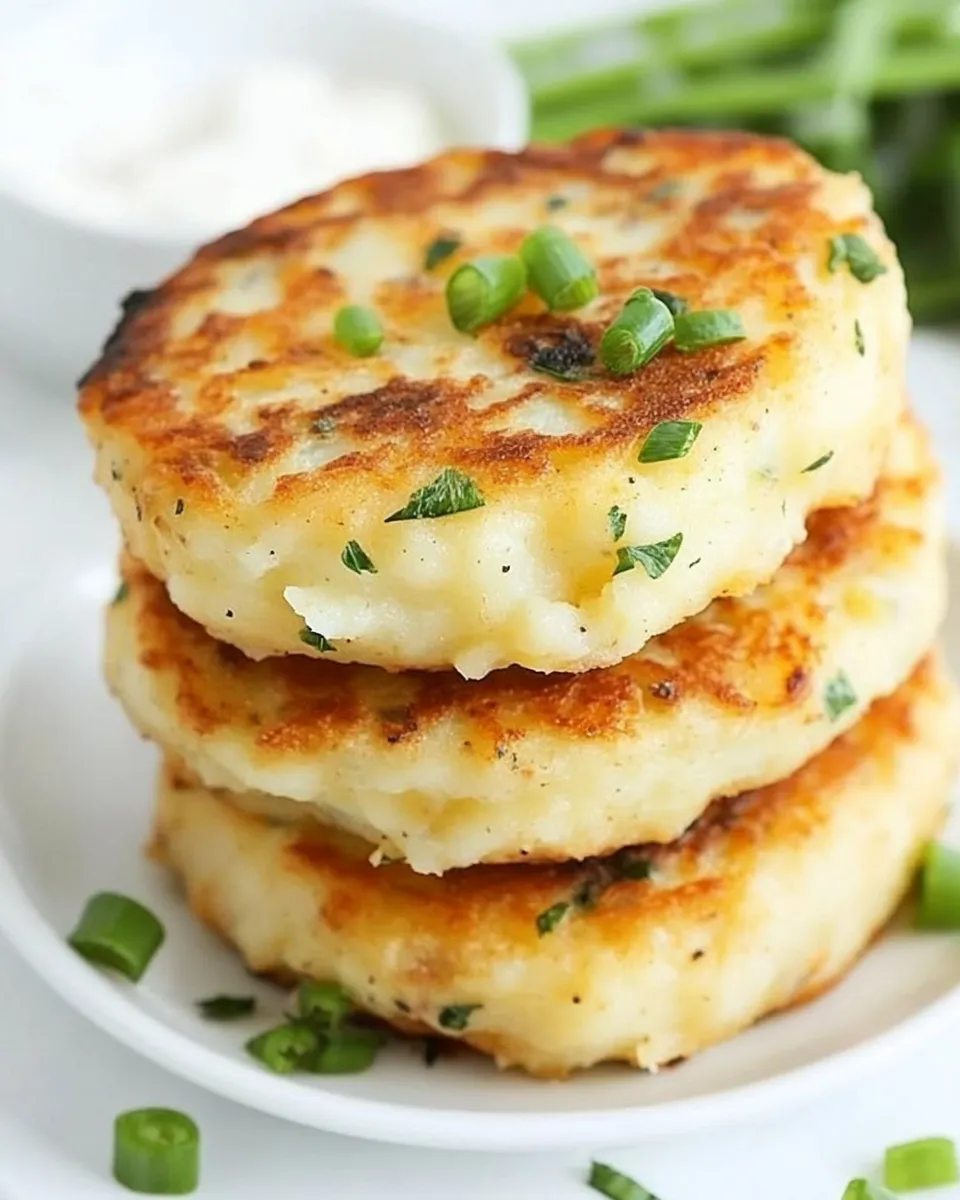 Homemade Leftover Mashed Potato Cheddar Ranch Cakes dish photo