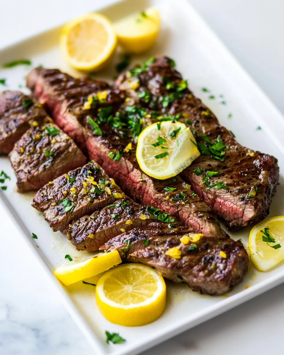 Savory Lemon Garlic Steak (Chuck Blade) shot