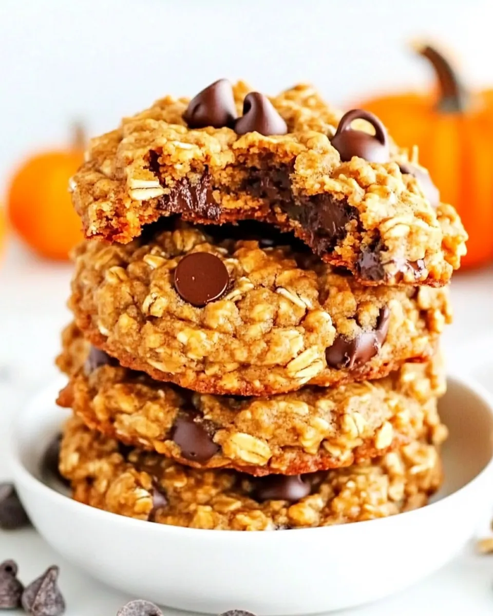 Homemade Pumpkin Oatmeal Chocolate Chip Cookies photo
