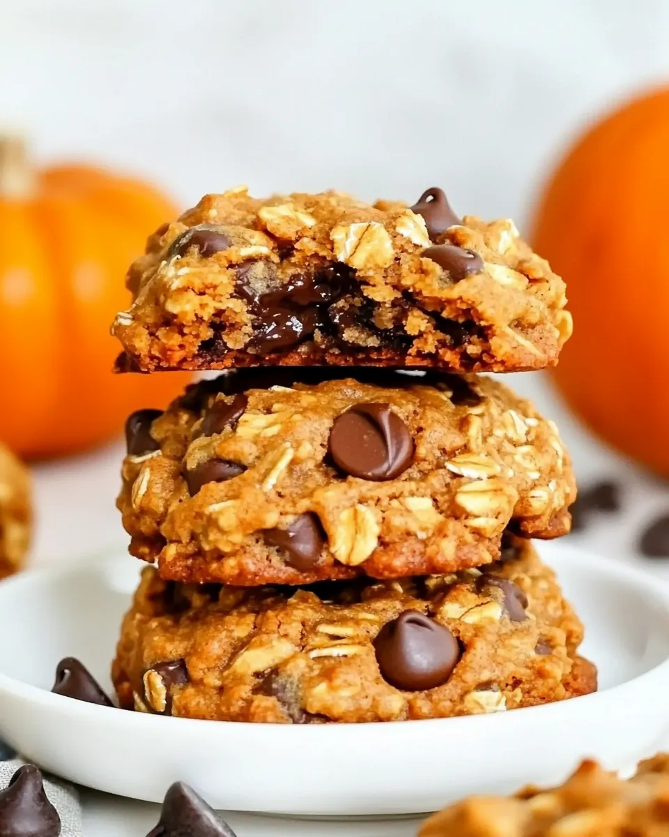 Easy Pumpkin Oatmeal Chocolate Chip Cookies shot