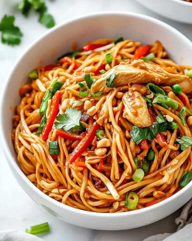 Homemade Saucy Peanut Noodles with Chicken photo