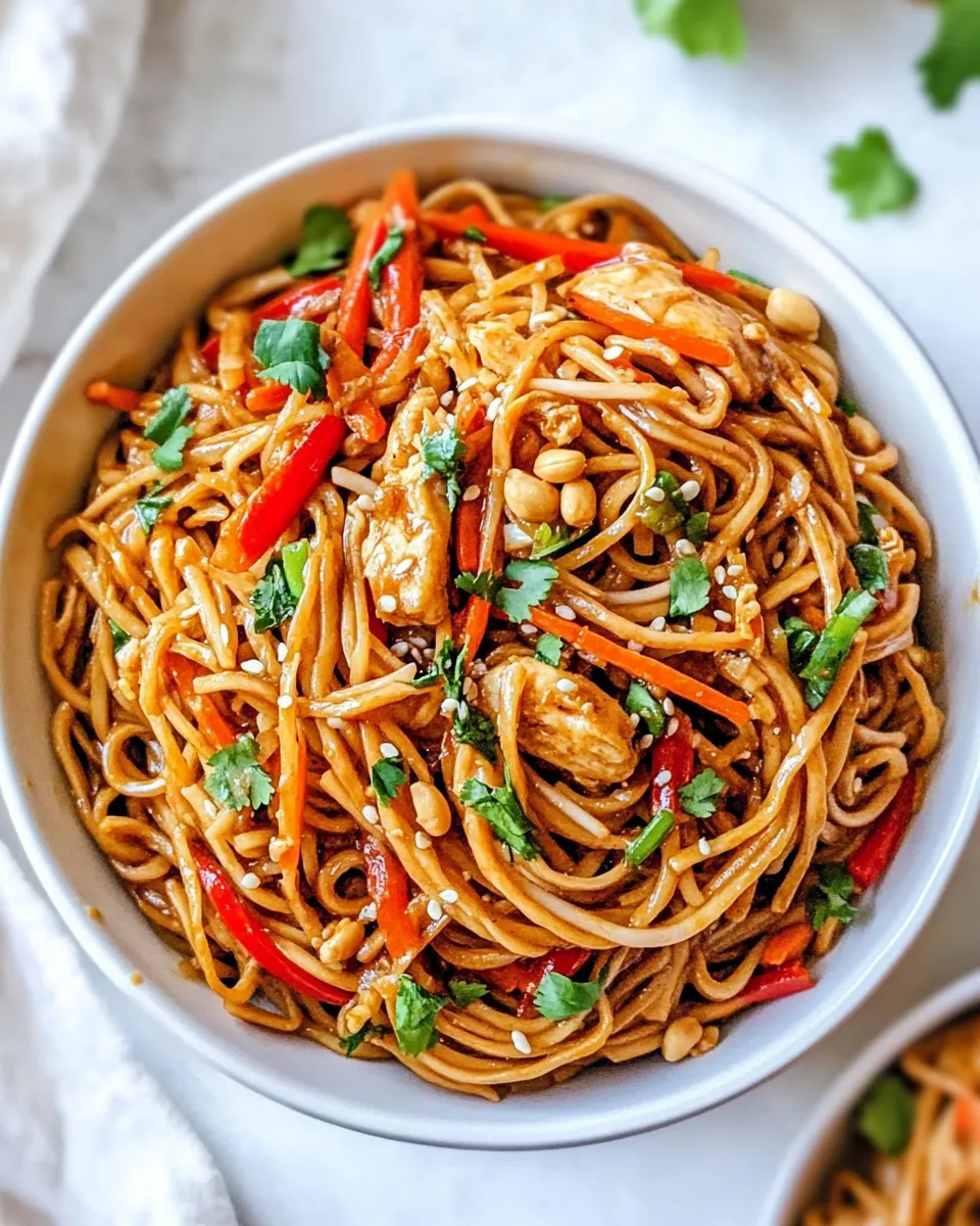 Classic Saucy Peanut Noodles with Chicken image