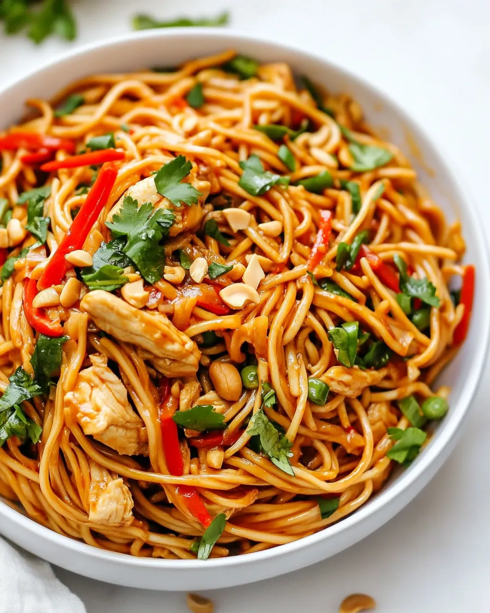 Easy Saucy Peanut Noodles with Chicken recipe photo