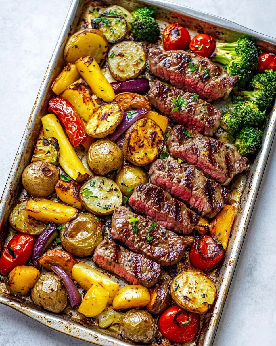 Delicious Sheet Pan Steak and Veggies recipe image