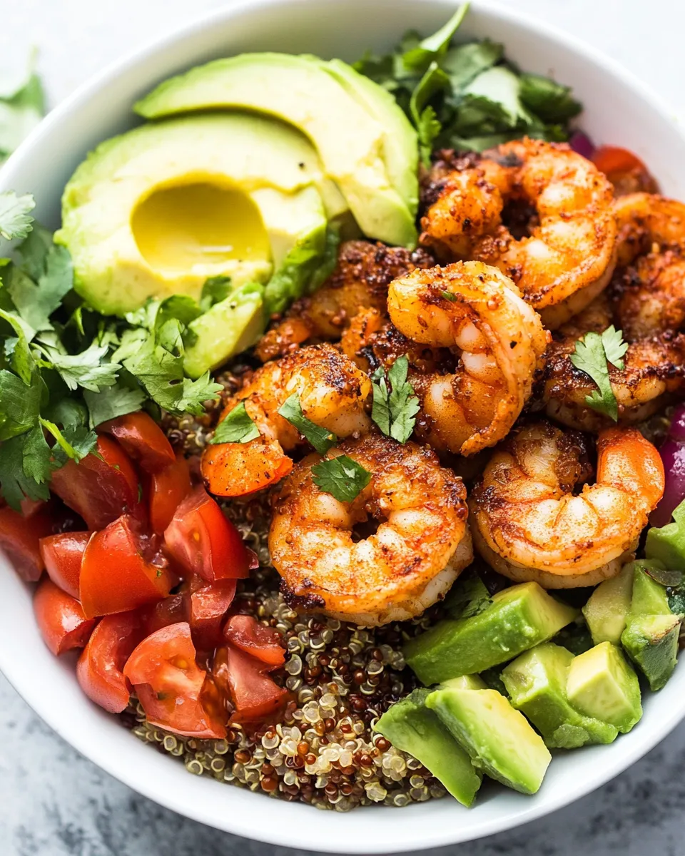 Delicious Shrimp Avocado Quinoa Bowls image
