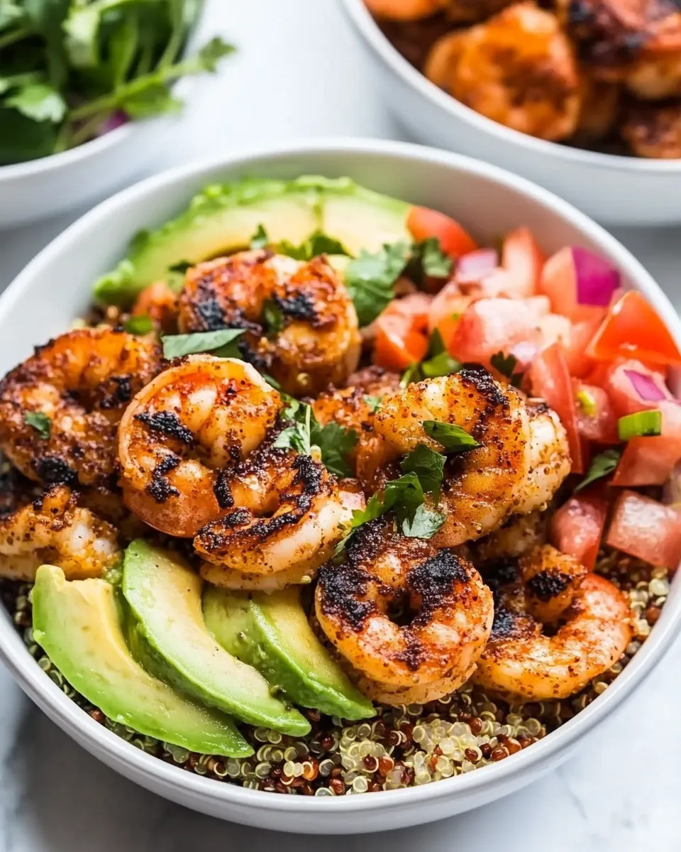 Healthy Shrimp Avocado Quinoa Bowls recipe photo