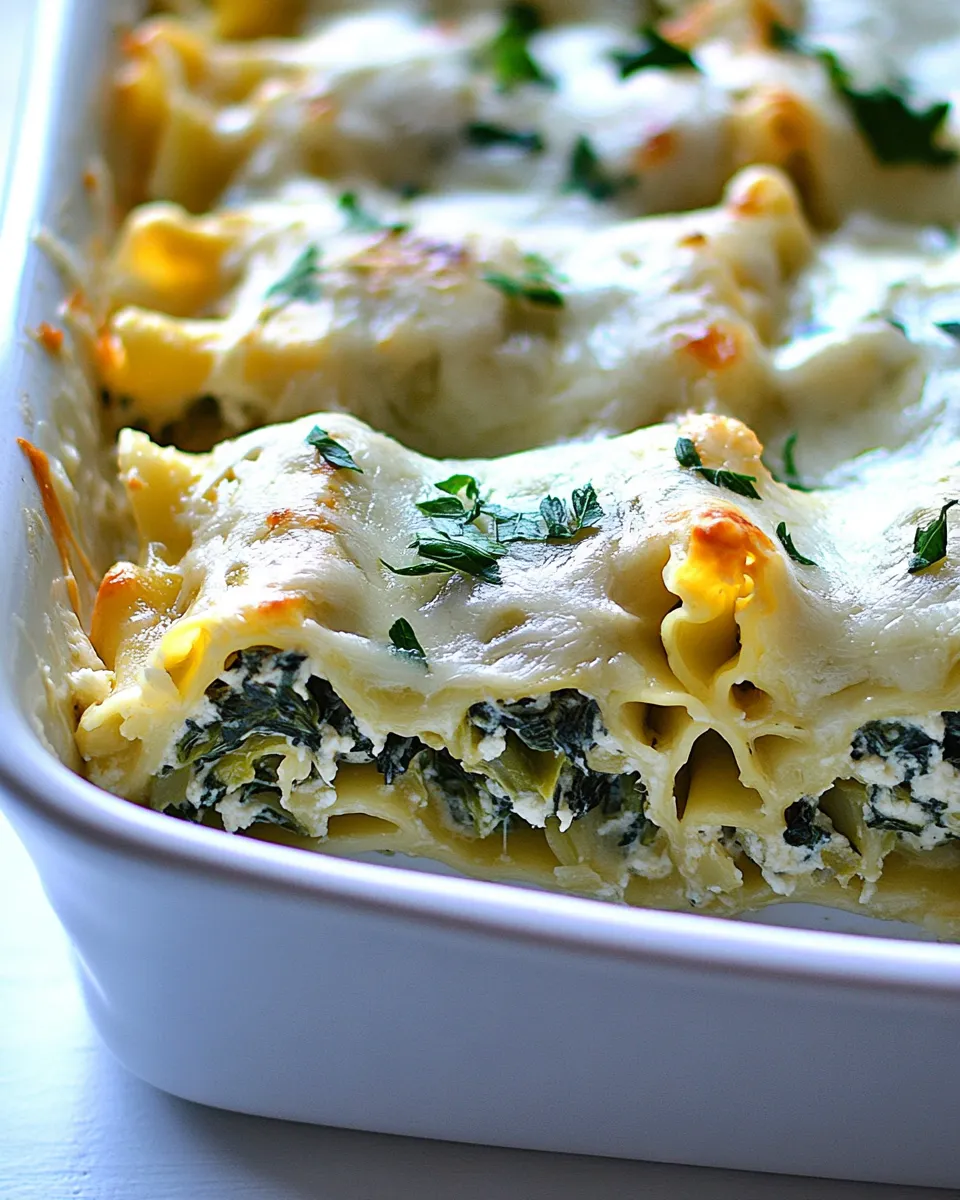 Easy Spinach Artichoke Lasagna Rolls Recipe shot