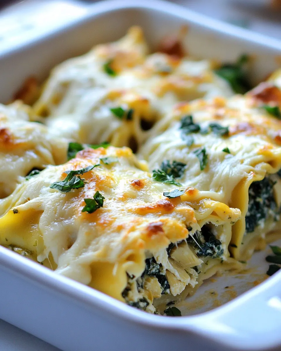 Delicious Spinach Artichoke Lasagna Rolls Recipe dish photo