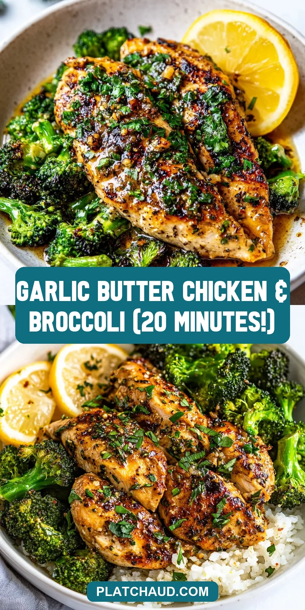 Garlic Butter Chicken & Broccoli (20 Minutes!) (Perfect & Delicious)