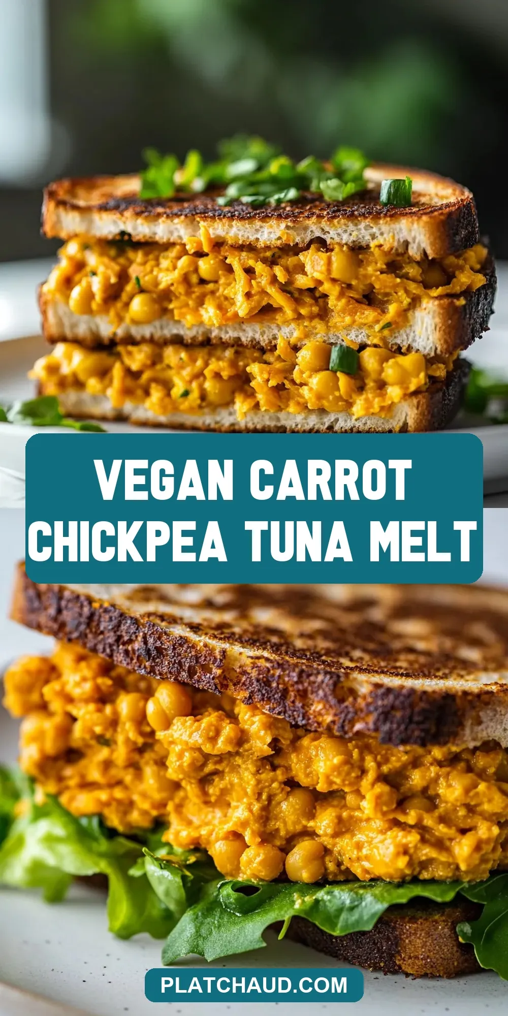 Easy Vegan Carrot Chickpea Tuna Melt Recipe
