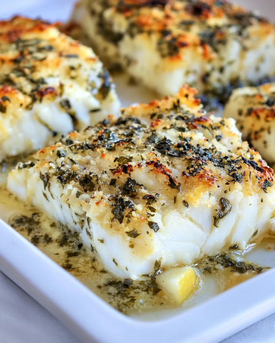 Savory 20 Minute Lemon, Garlic, and Herb Baked Cod shot