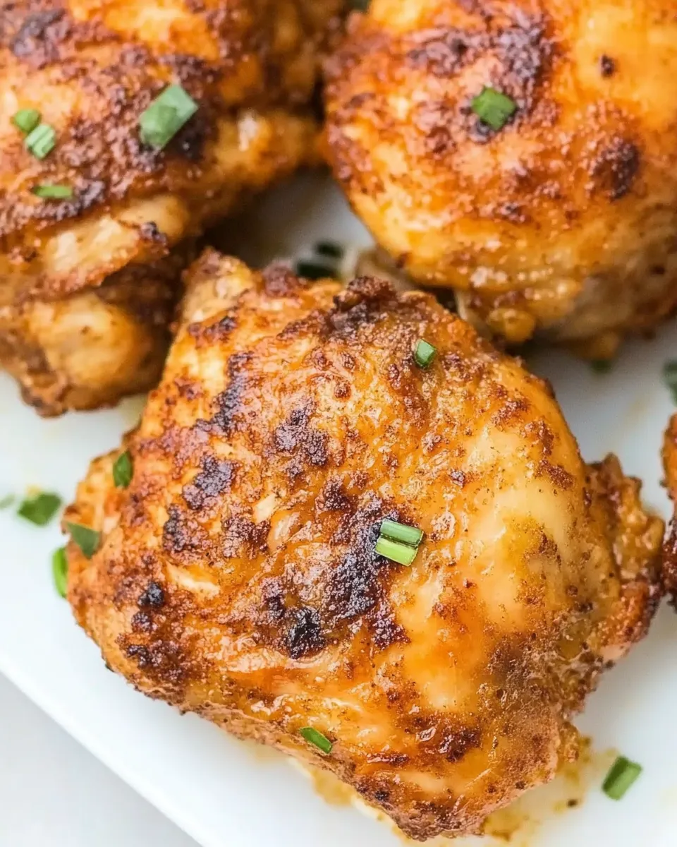Easy Air Fryer Crispy Chicken Thighs dish photo