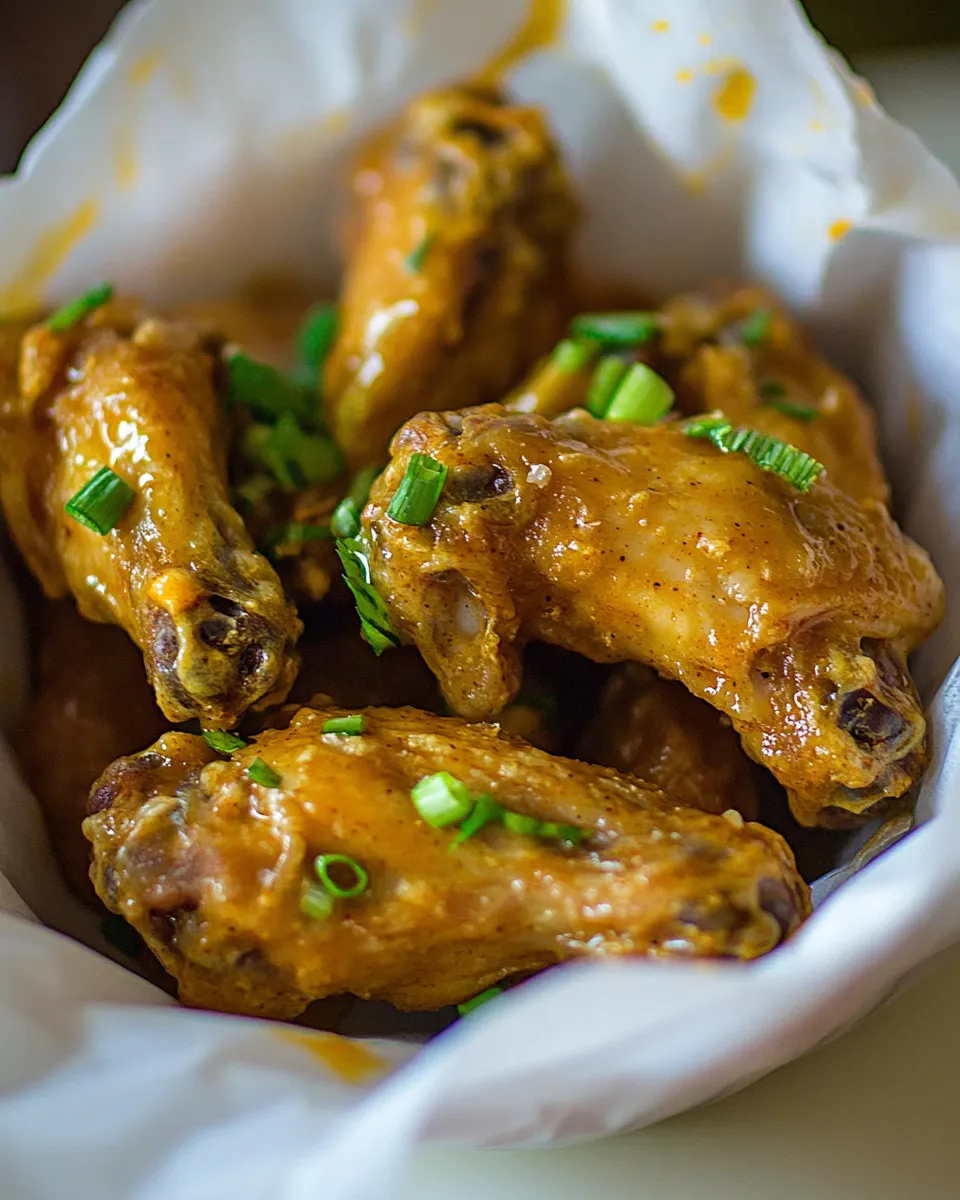 Classic Air Fryer Garlic Buffalo Chicken Wings Recipe (Crispy & Easy) image