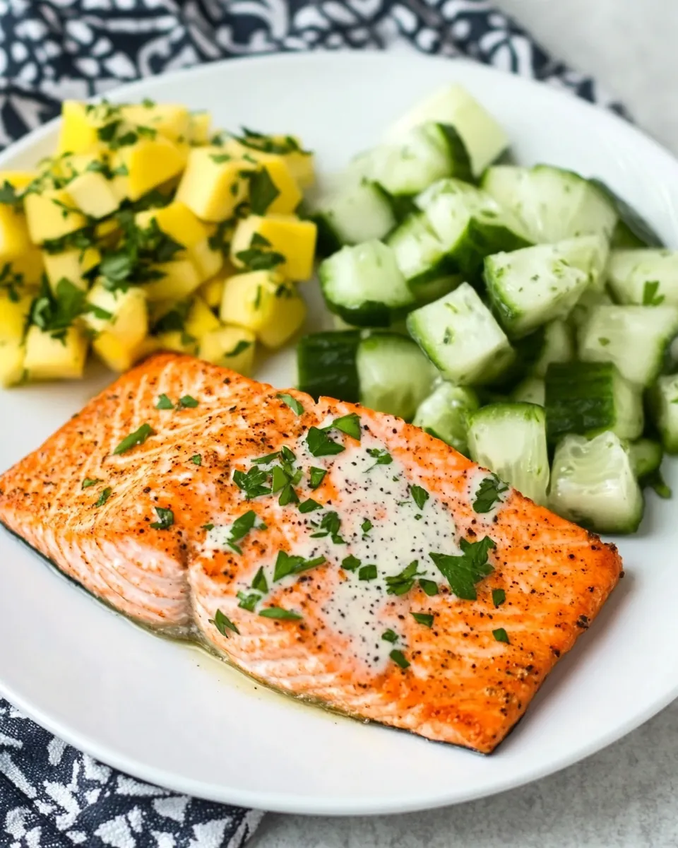 Easy Air Fryer Salmon (with Mustard-Herb Sauce) photo