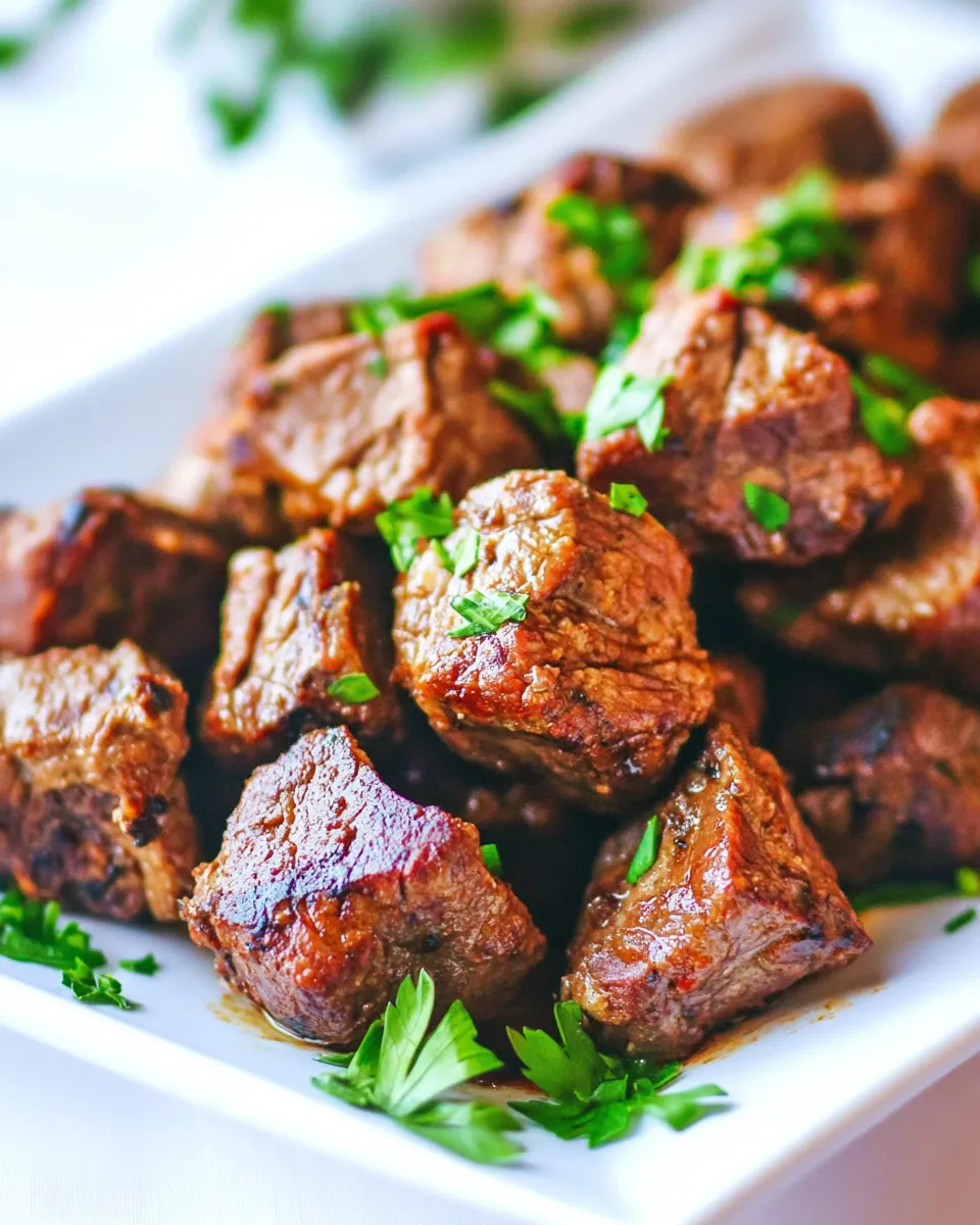 Quick Air Fryer Steak Bites Recipe shot