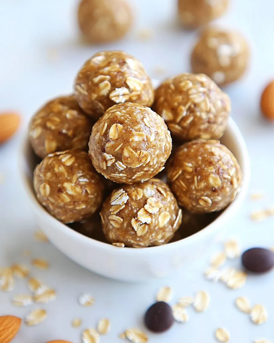 Quick Almond Butter Oat Balls shot