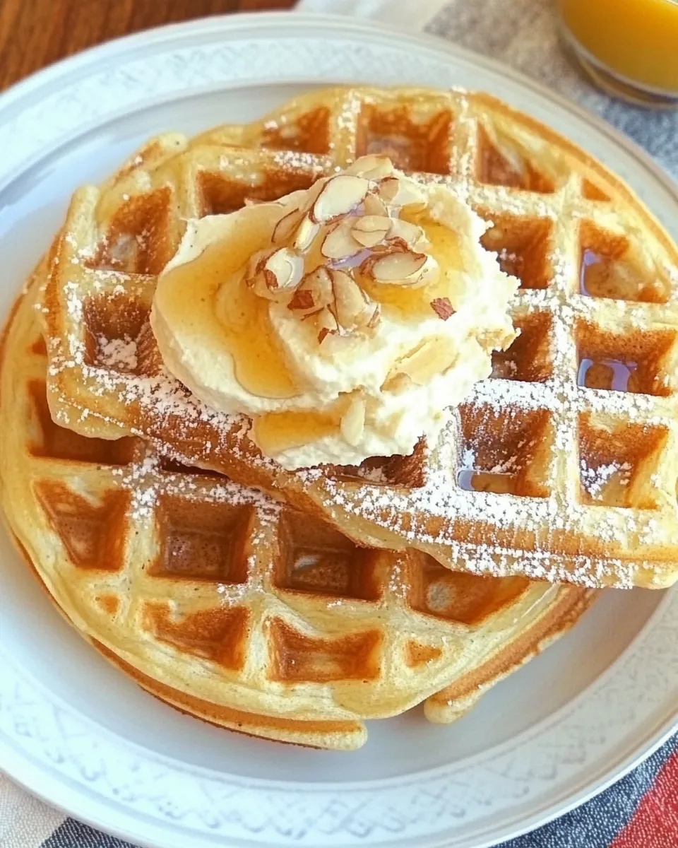 Homemade Almond Buttermilk Waffles photo