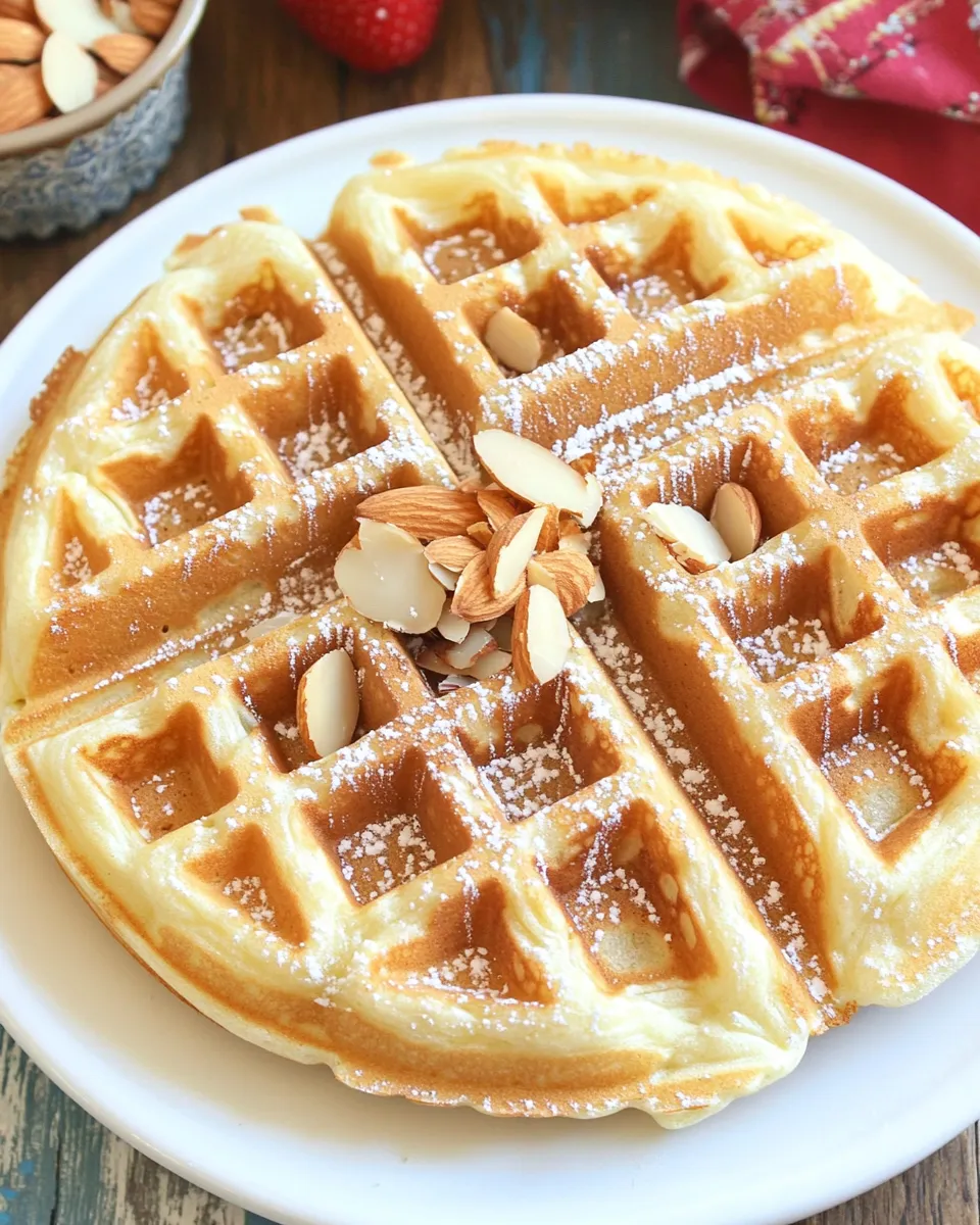 Easy Almond Buttermilk Waffles shot