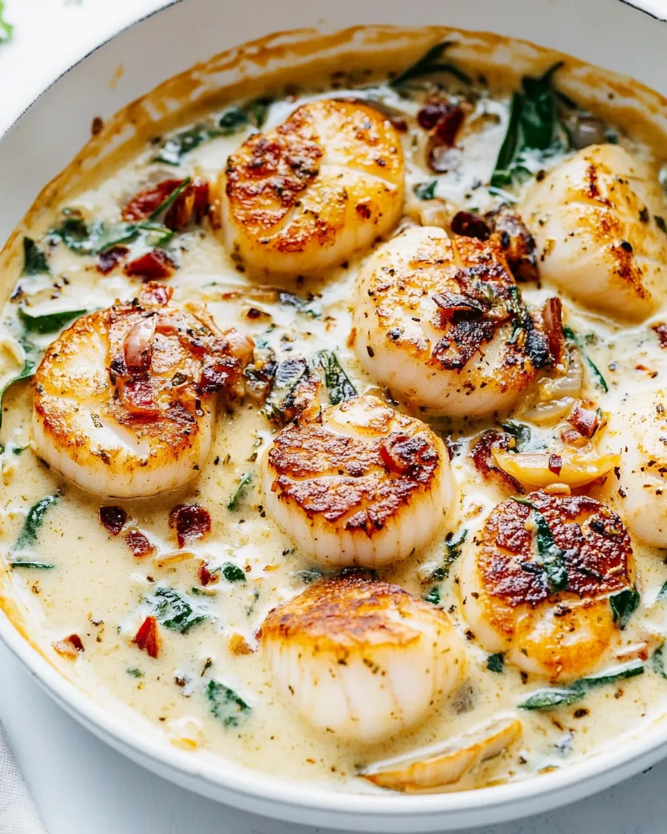 Homemade Amazing Creamy Tuscan Garlic Scallops recipe photo