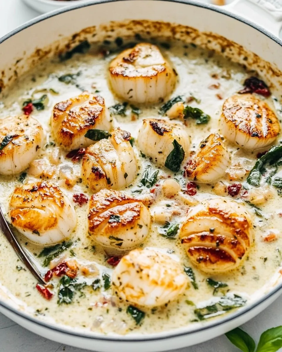 Delicious Amazing Creamy Tuscan Garlic Scallops dish photo