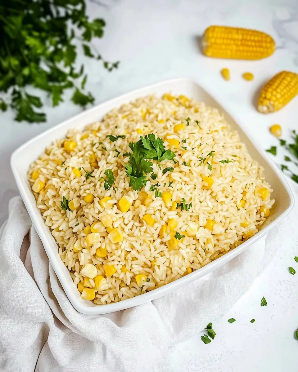 Savory Arroz con Maiz, or Moro de Maiz (Rice with Corn) dish photo