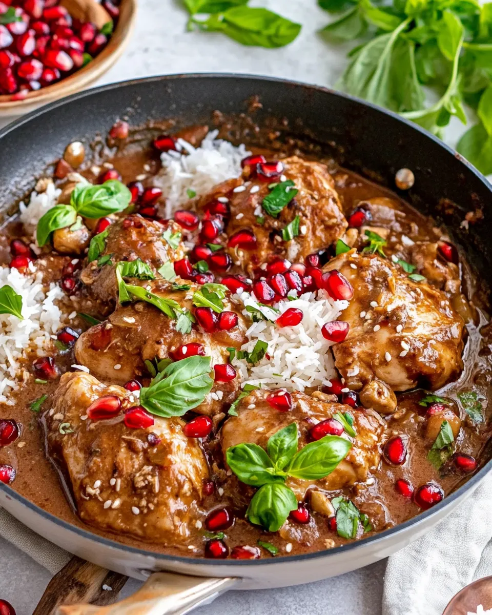 Homemade Asian Pomegranate Coconut Chicken Skillet photo