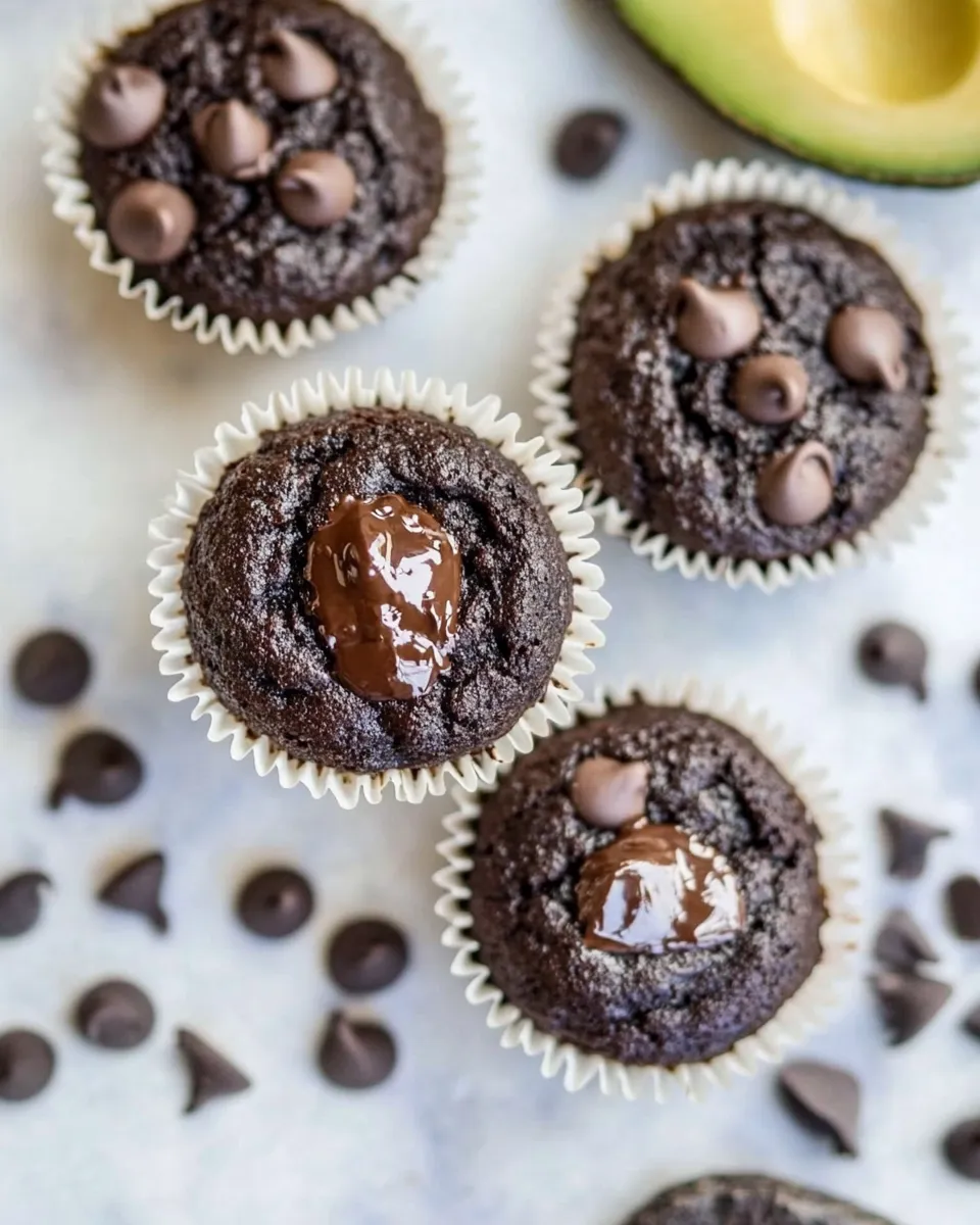 Tasty Avocado Chocolate Muffins (Paleo) food shot