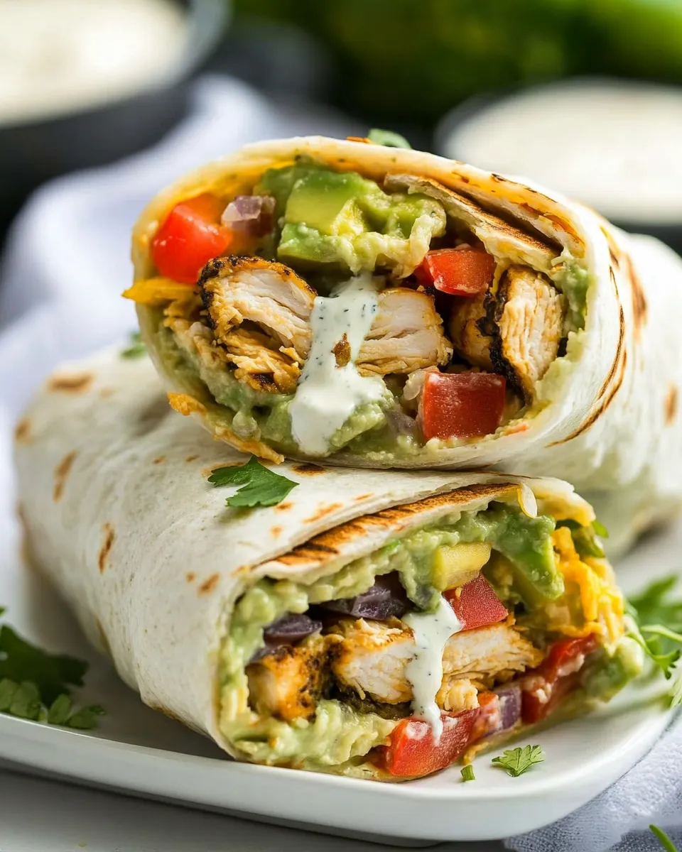 Best Avocado Ranch Chicken Burrito Wraps dish photo