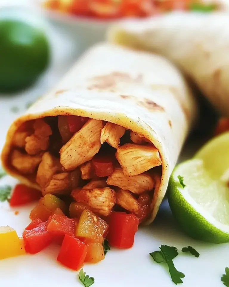 Easy Baked Chicken Fajita Burritos photo